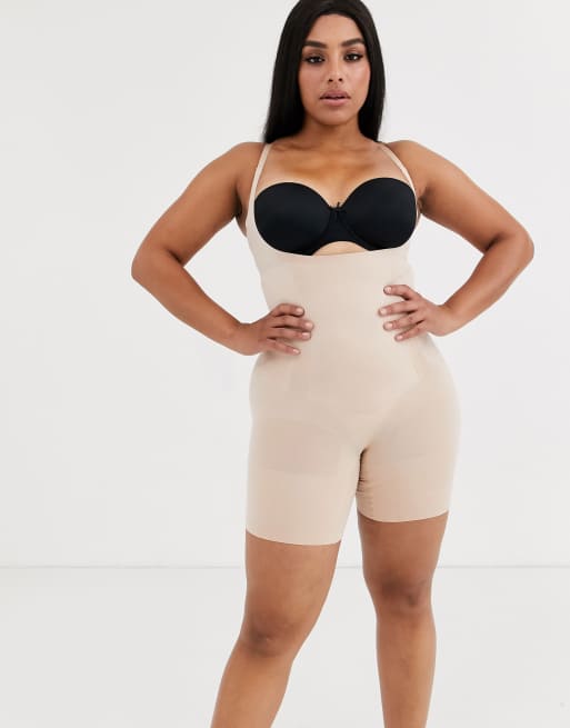 SPANX Plus Size Oncore Firm Control Open-Bust Bodysuit, 1X, Soft