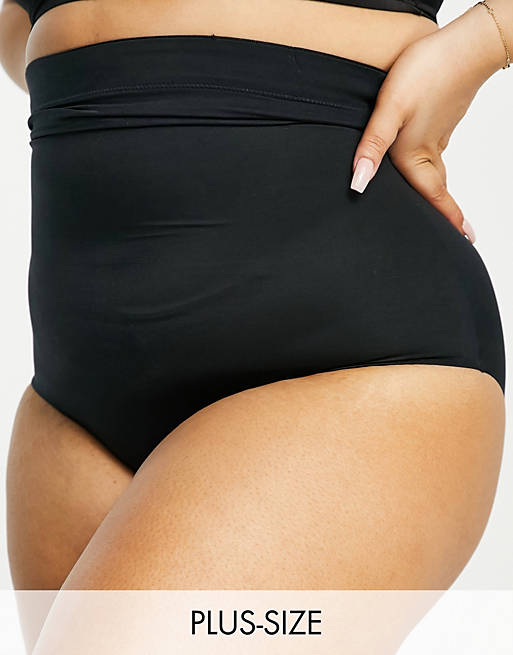 Women Spanx Plus Size Suit Your Fancy super highwaist smoothing brief in black 