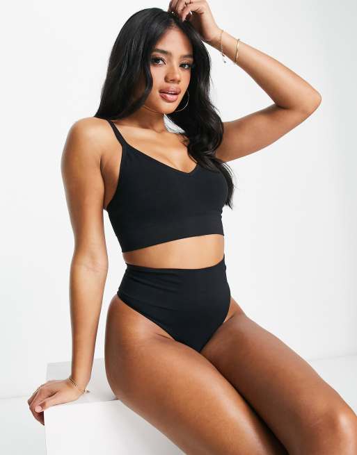 Spanx Seamless contouring longline cami bralette in black