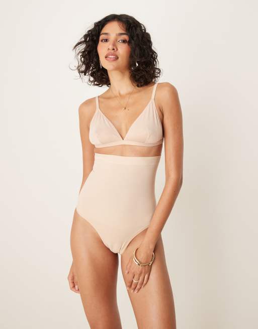 Spanx Seamless Power high-waisted thong in beige - BEIGE