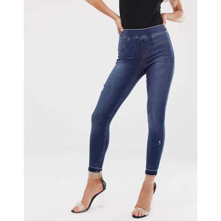 Spanx Sara Blakely Size 25 The Slim-X Straight Jeans Denim Cotton Elastane