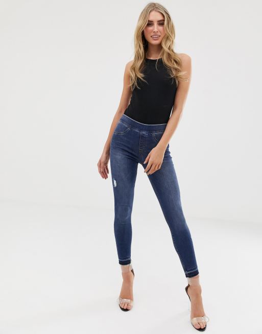 Spanx distressed best sale denim leggings black