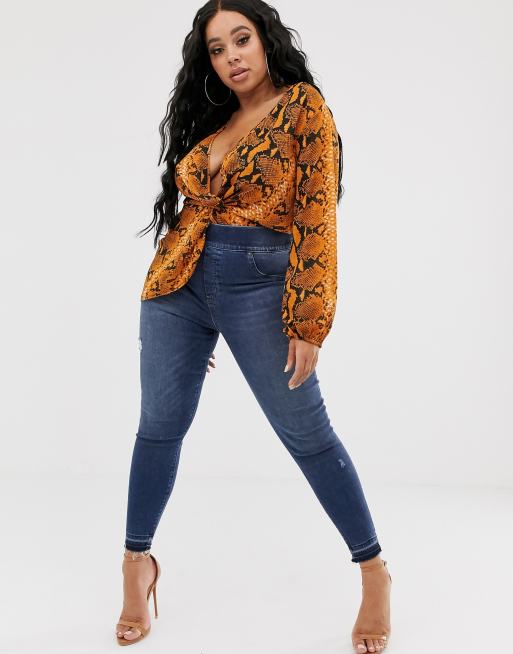 Spanx – Slitna skinny jeans i plusstorlek, 4 av 4