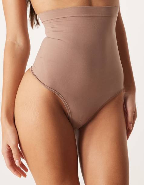 SPANXsculpt Seamless Power high-waisted thong in cafe au lait