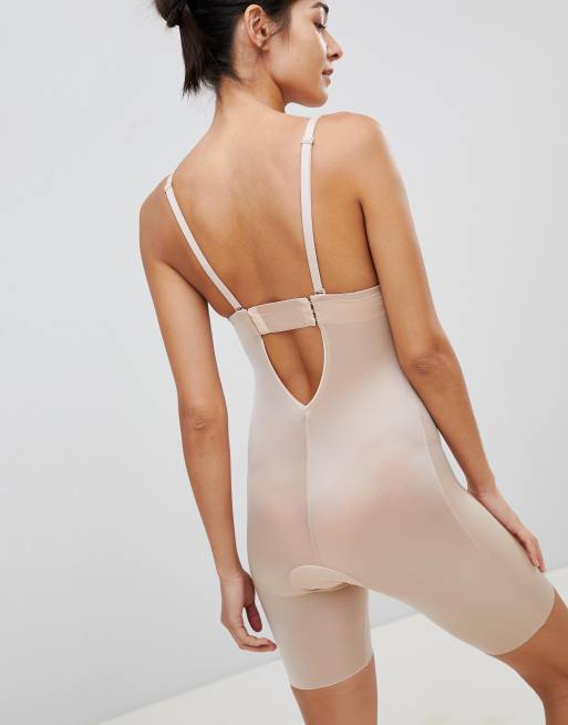 Suit Your Fancy Plunge Low-Back Mid-Thigh Bodysuit