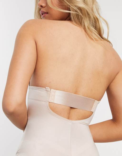 Spanx Suit Your Fancy low back thong smoothing bodysuit in beige