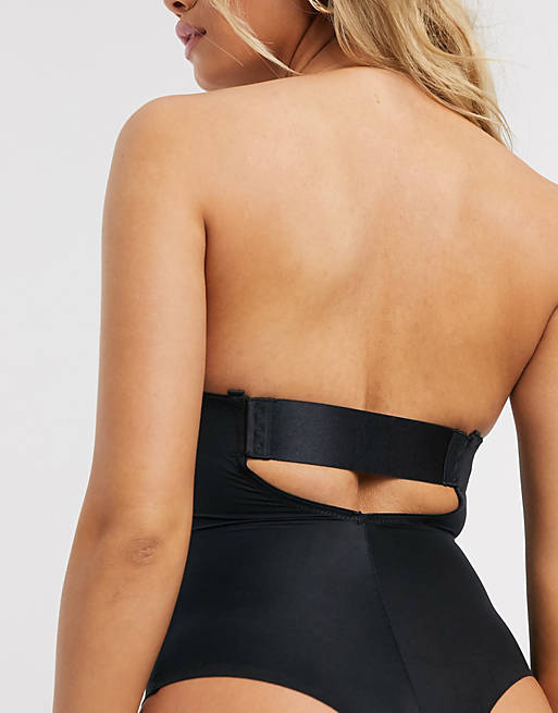 Spanx Suit Your Fancy low back thong smoothing bodysuit in black