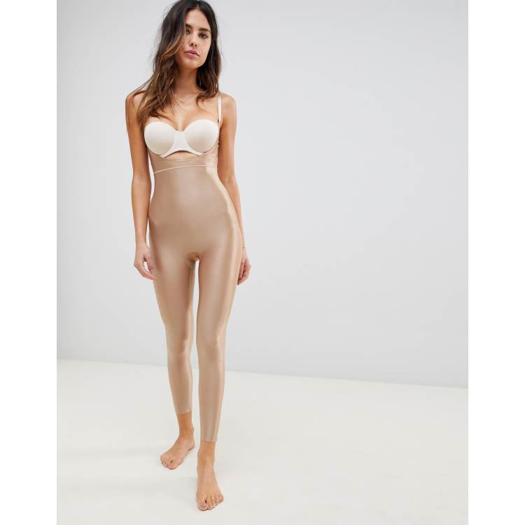 Spanx Suit Your Fancy open bust shaping catsuit in broadway beige