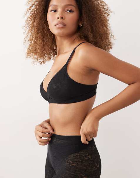 Spanx super smooth Day to Date Night invisible lace bralette in black - view 1