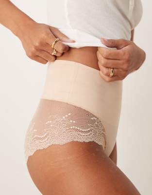 Spanx Undie-tectable Lace Hipster Briefs In Beige-neutral