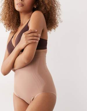 SPANXsculpt GoFigure high-waisted brief in cinnamon brown