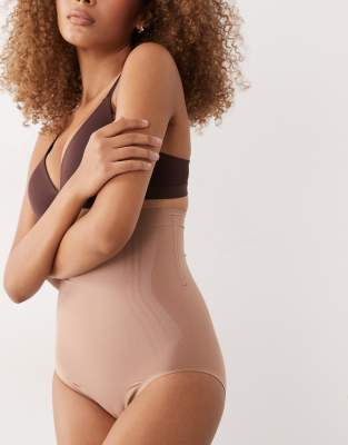 Spanx Sculpt Gofigure High-waisted Briefs In Brown