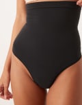 [Spanx] SPANXsculpt Seamless Power high-waisted lingerie thong in black XL BLACK