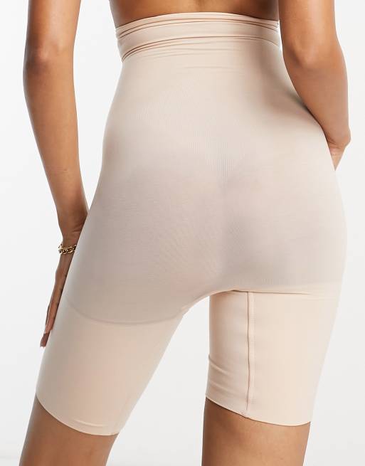SPANXsculpt Seamless Power high-waisted mid-thigh shorts in beige, 2 of 4