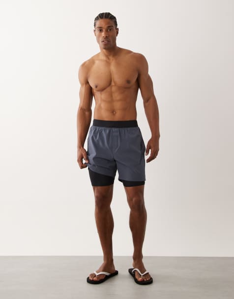 Speedo 16" volley swim short with liner in grey - view 1