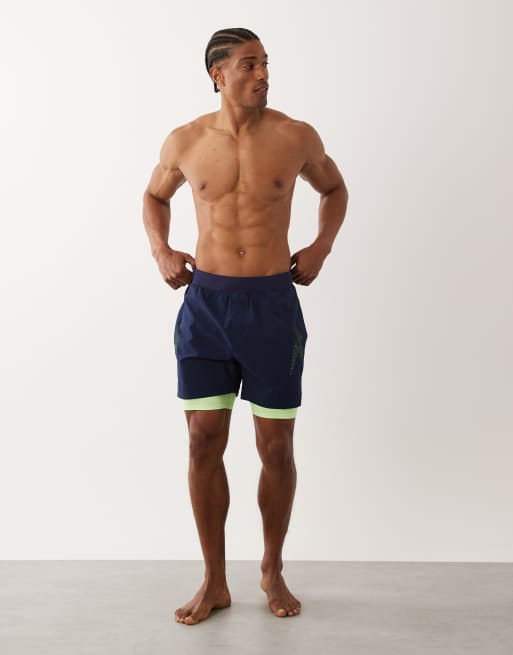 Speedo 16" volley swim short with liner in navy, 3 of 5