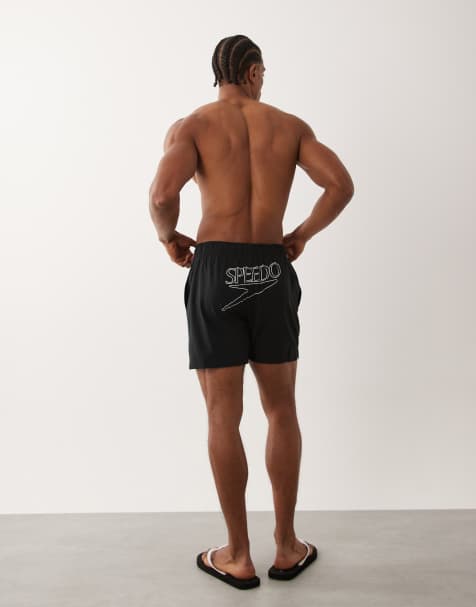 Speedo Classic logo 16" volley swim short in black