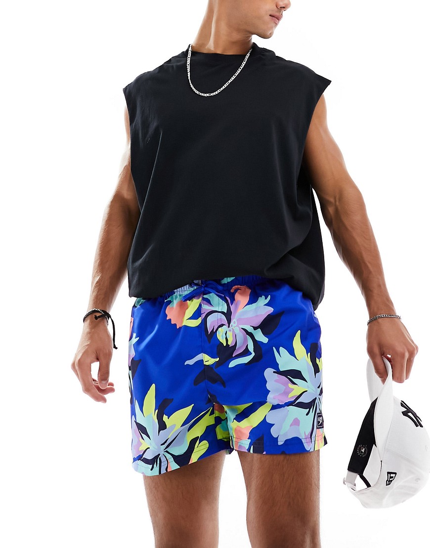 Speedo digital print leisure 14" swim shorts in blue-Multi
