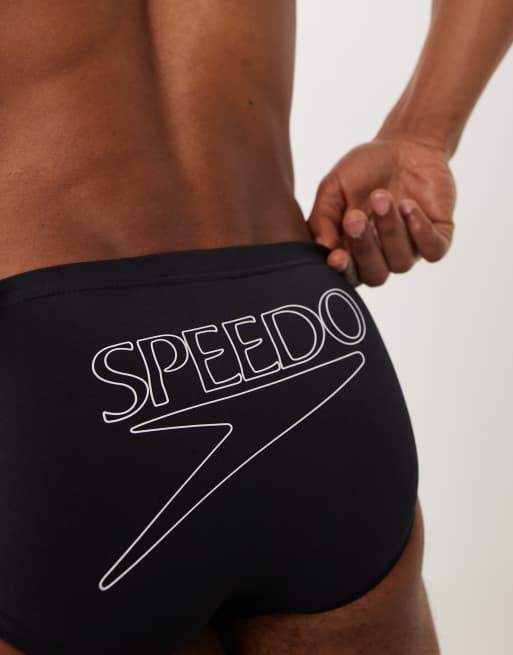 Speedo Endurance+ logo 2.5" swim brief in black, 3 of 5
