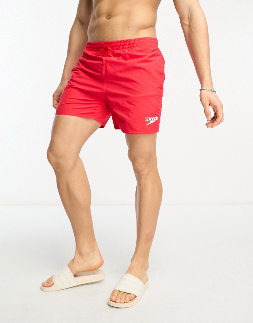 essentials 16" swim shorts in red