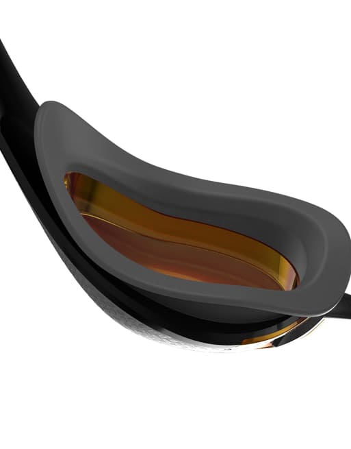 Speedo Fastskin pure focus mirror goggles in black/grey/firegold, 3 of 4