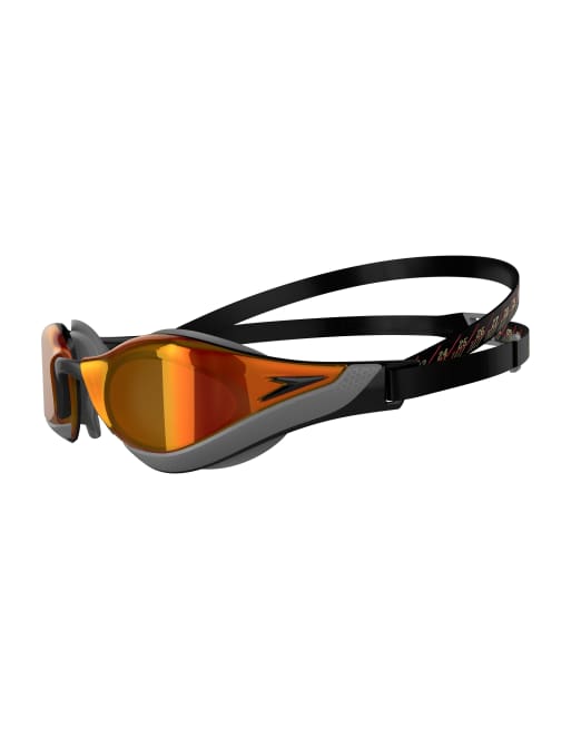 Speedo Fastskin pure focus mirror goggles in black/grey/firegold, 4 of 4