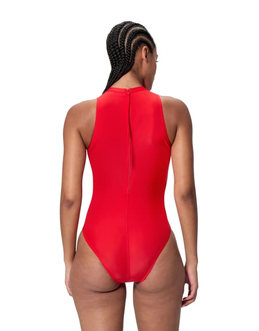 Speedo Hydrasuit in red, 2 of 3