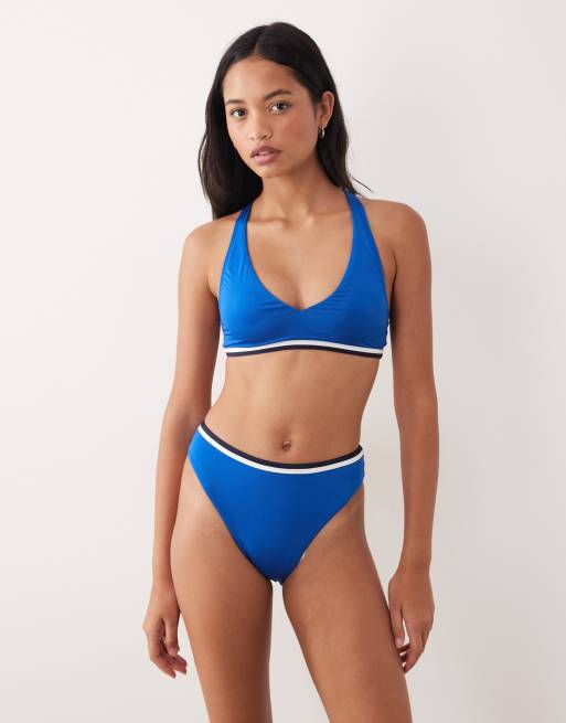 Speedo Jetstream racerback bikini top in blue, 3 of 4
