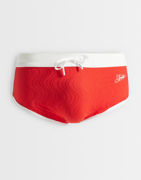 Speedo Jetstream texture 3.5" swim brief in red - view 1