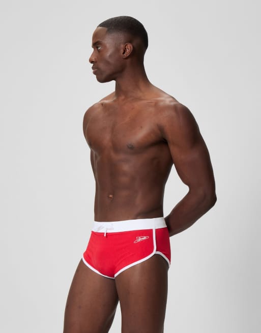 Speedo Jetstream texture 3.5" swim brief in red, 2 of 4