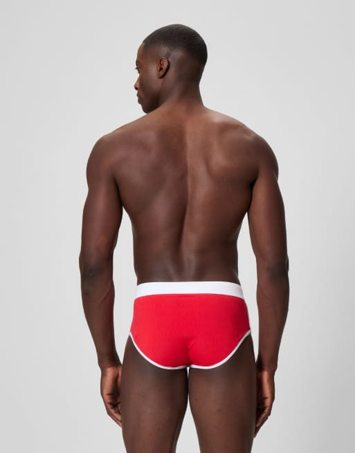 Speedo Jetstream texture 3.5" swim brief in red, 3 of 4