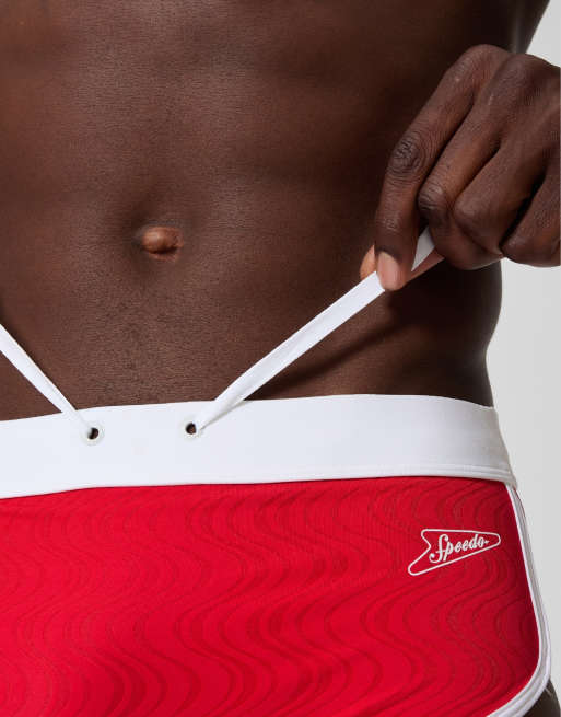 Speedo Jetstream texture 3.5" swim brief in red, 4 of 4