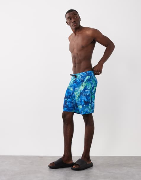 Speedo Lookout print 18'' board shorts in blue print