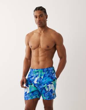 Speedo Mens printed 16 redondo edge swim shorts in blue/green