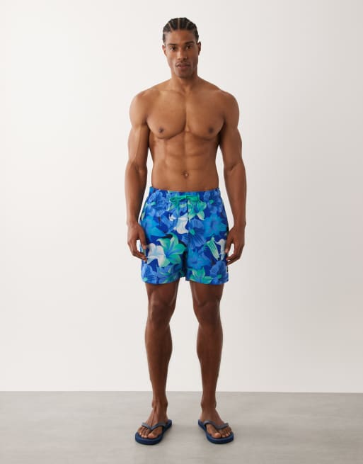 Speedo Mens printed 16'' redondo edge swim shorts in blue/green, 2 of 5
