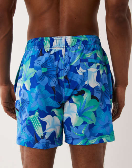 Speedo Mens printed 16'' redondo edge swim shorts in blue/green, 4 of 5