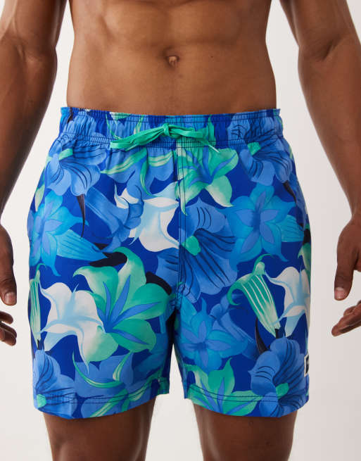 Speedo Mens printed 16'' redondo edge swim shorts in blue/green, 5 of 5