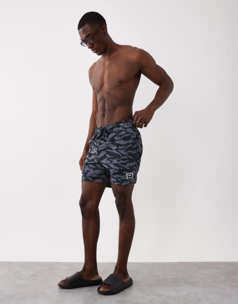 Speedo Mens printed 16'' redondo edge swim shorts in grey