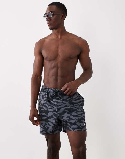 Speedo Mens printed 16'' redondo edge swim shorts in grey, 2 of 5