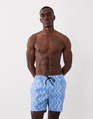 Speedo Mens printed 16 redondo edge swim shorts in light blue