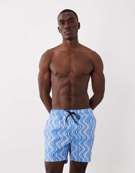 Speedo Mens printed 16'' redondo edge swim shorts in light blue