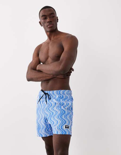Speedo Mens printed 16'' redondo edge swim shorts in light blue, 3 of 5