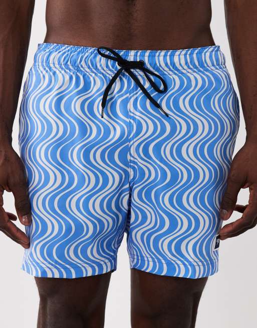 Speedo Mens printed 16'' redondo edge swim shorts in light blue, 4 of 5