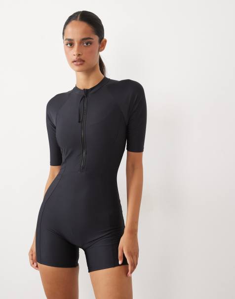Speedo Modern coverage short sleeve legsuit in anthracite - view 1