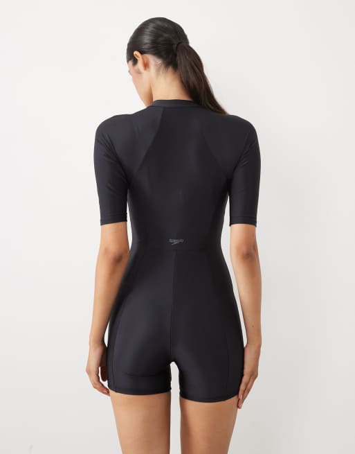 Speedo Modern coverage short sleeve legsuit in anthracite, 4 of 4