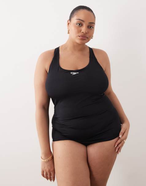 Speedo Plus size endurance+ medalist swimsuit in black - view 1