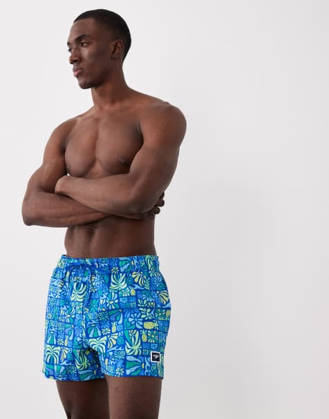 Speedo Printed 14'' redondo edge swim shorts in light blue - view 1