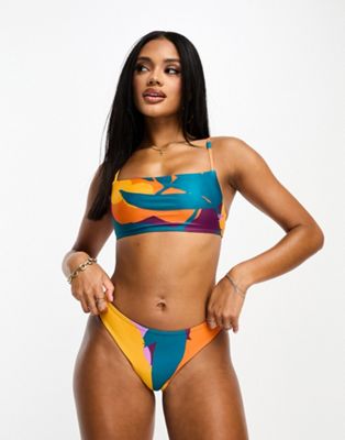 Speedo adjustable thin strap 2 Piece bikini in abstract print