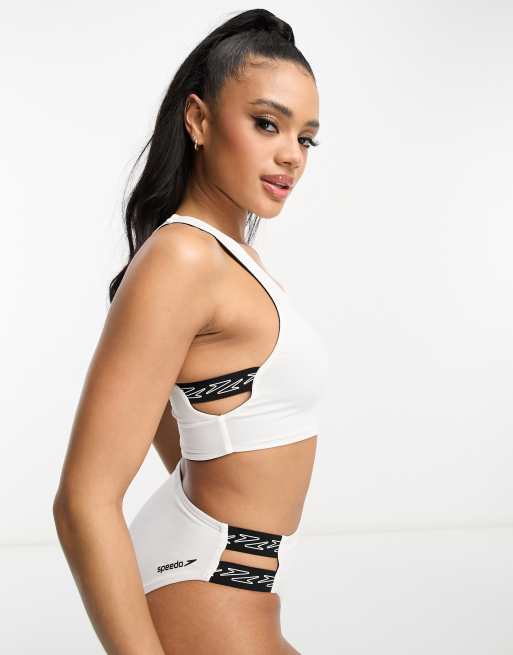 Multi Strap Fishnet Insert Sports Bra