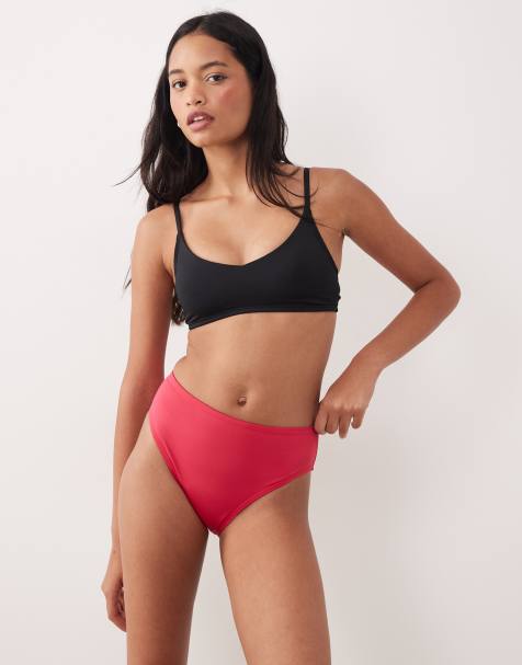 Speedo Solid cheeky high waist bikini bottom in pink - view 1